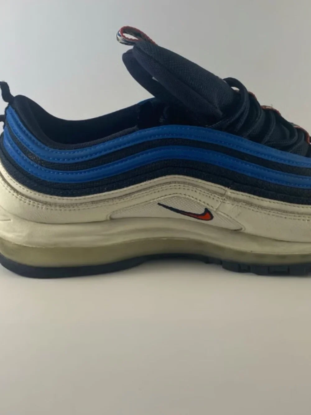 Nike Air Max 97 SE Blue Nebula Pull Tab Obsidian White Men’s Size 12(AQ4126-400)